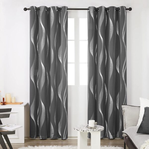Deconovo Blackout Curtains: Stylish Dark Grey Thermal Insulated Drapes for Bedrooms - Image 2
