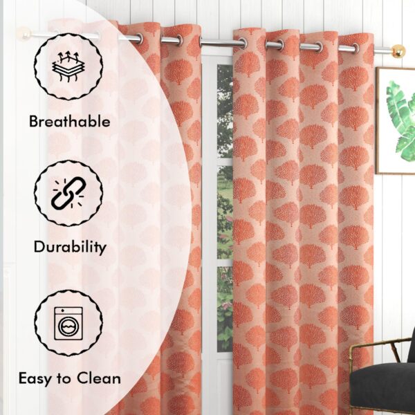 Elegant 8-Foot Opaque Curtains for Doors and Big Windows in Orange - Image 5