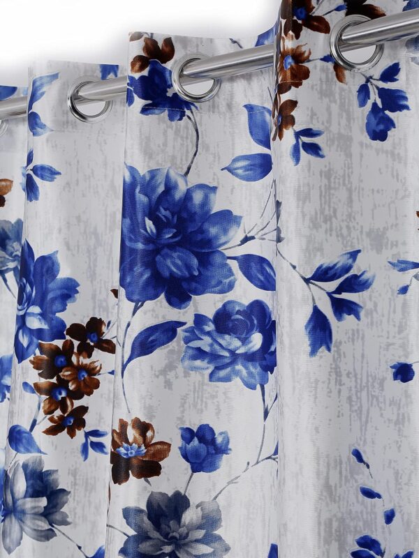 Elegant Windflower Blue Eyelet Door Curtains - 2 Piece, 7 Feet Long - Image 2