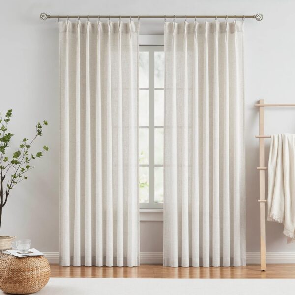 Elegant Light Filtering Pinch Pleated Curtains for Living Room and Bedroom - Image 9