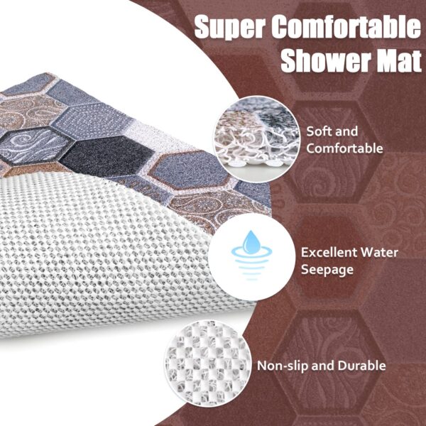 Non-Slip Bath Mat with Drainage Holes for Shower and Tub Comfort - Image 6