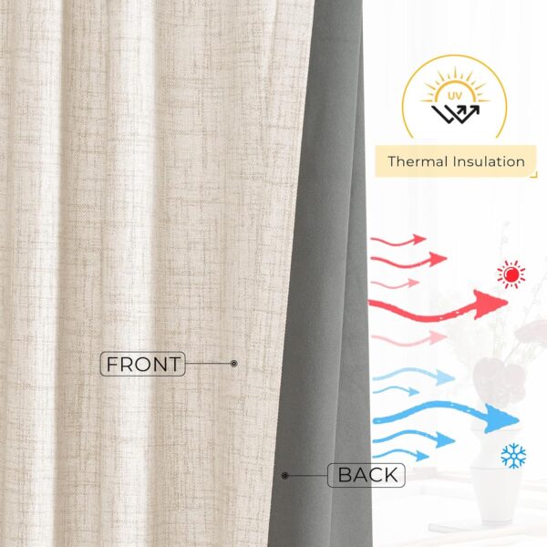 Cream Blackout Curtains 72 Inches Long for Ultimate Light Blocking and Insulation - Image 6