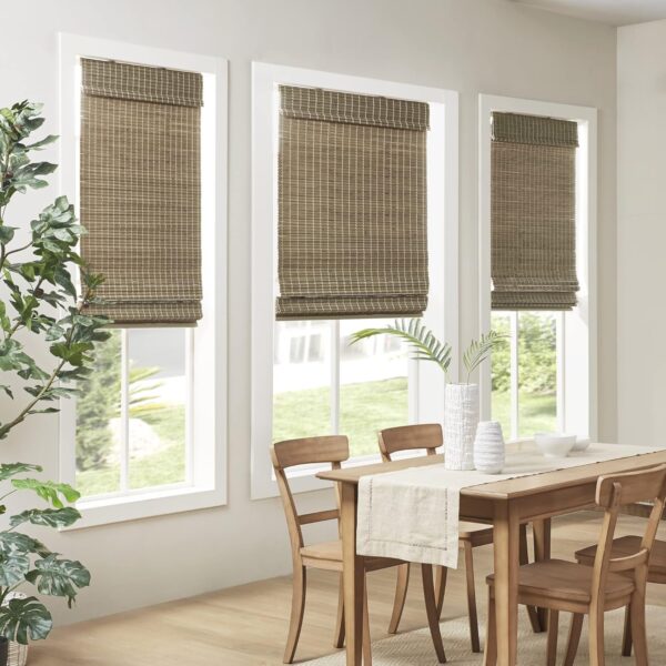 Bamboo Cordless Roman Shades: Elegant Light Filtering Window Treatment for Any Room - Image 12