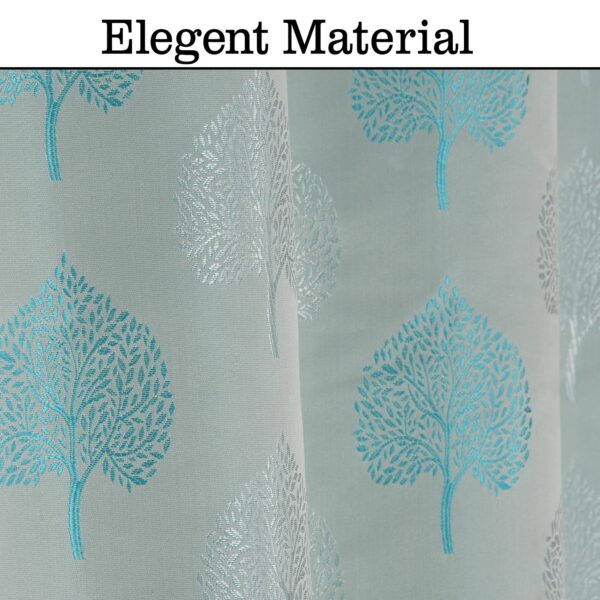 Elegant Aqua Betel Leaf Curtains for Home | 8 Feet Semi Blackout Design - Image 5