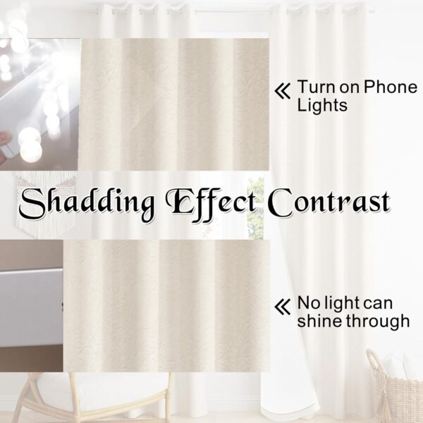 Textured 100% Blackout Curtain | Thermal Insulated Noise Reducing Drapes - Image 7