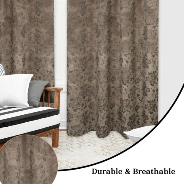 Elegant Grey Floral Velvet Door Curtains for Thermal Insulation and Room Darkening - Image 4