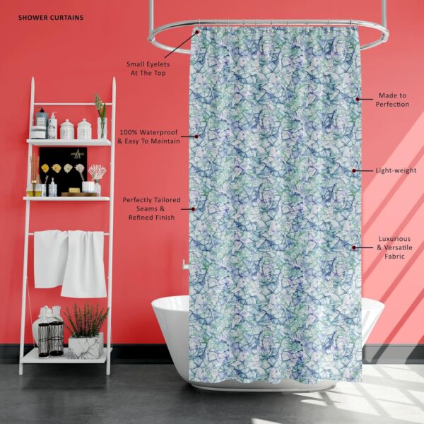 Bright Emerald Waterproof Shower Curtains - Set of 2, 60 x 72 Inches - Image 7