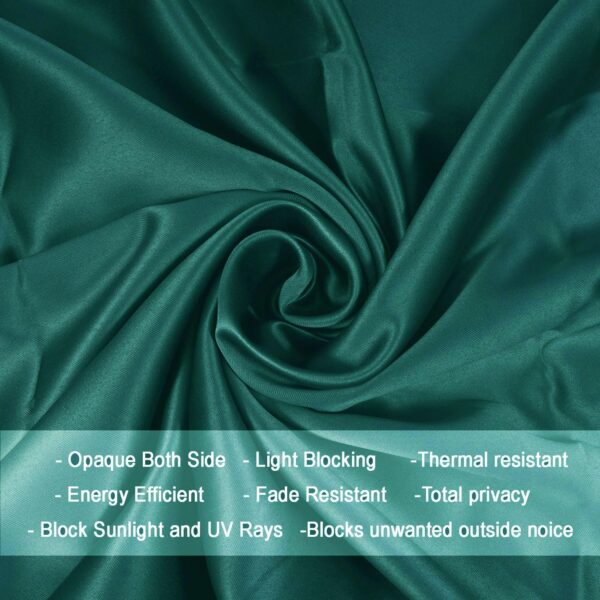 Rama Green Blackout Curtains Set of 2 - 75% Light Blocking Drapes - Image 7