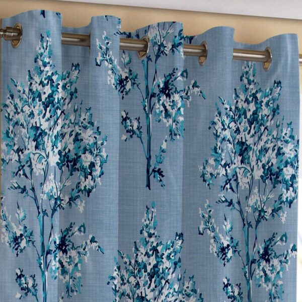 Aqua Polyester Room Darkening Curtains Set for Bedroom and Living Room - Image 2