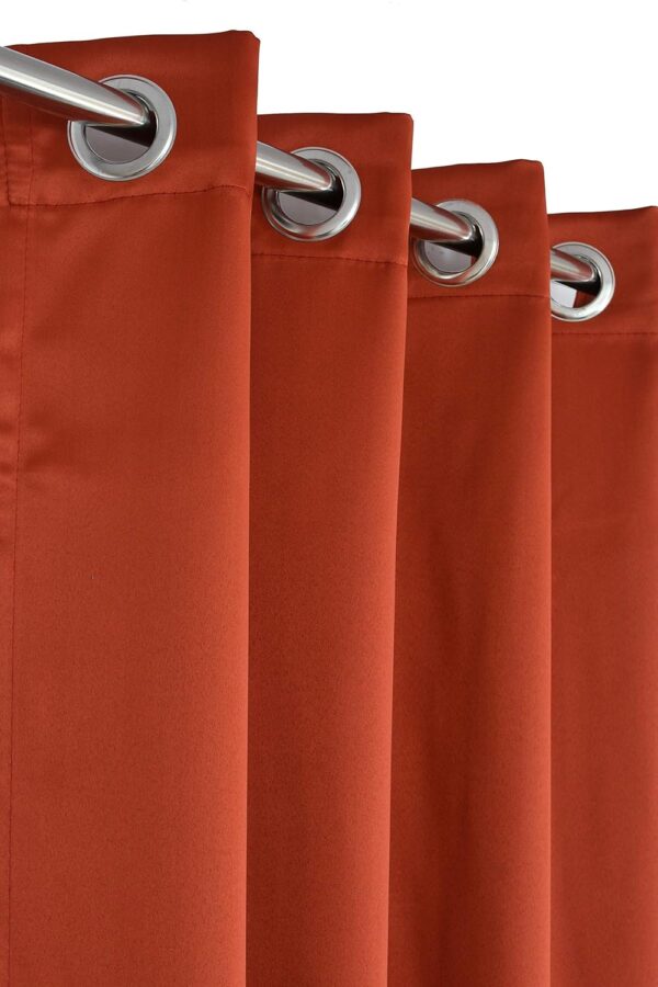 Elegant Rust Room Darkening Thermal Blackout Curtains for 6 Feet Windows - Image 2