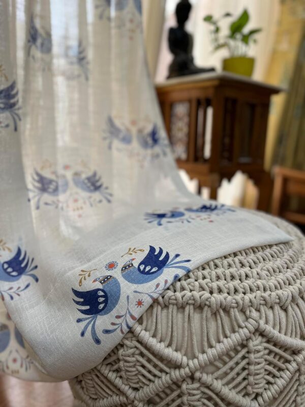 Stylish Blue Sparrows Linen Textured Sheer Curtains for Bright Spaces - Image 7