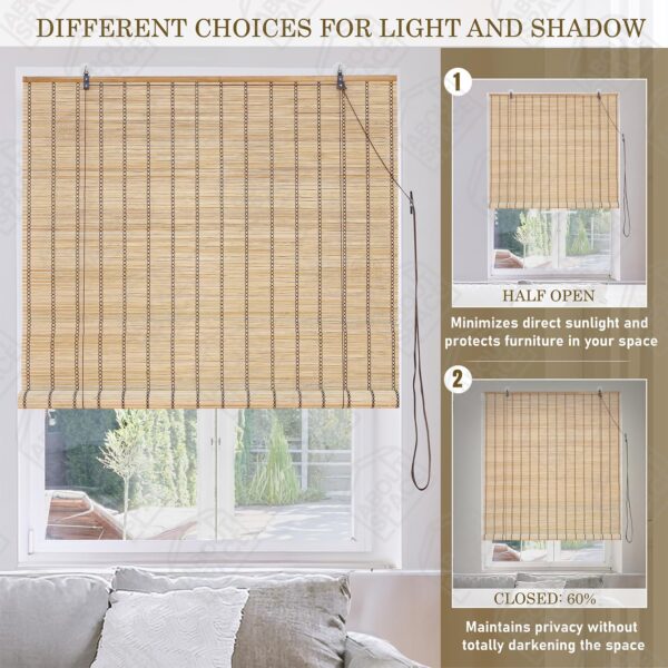 Bamboo Roll-Up Curtain: Privacy, Sun Protection for Windows and Doors - Image 4