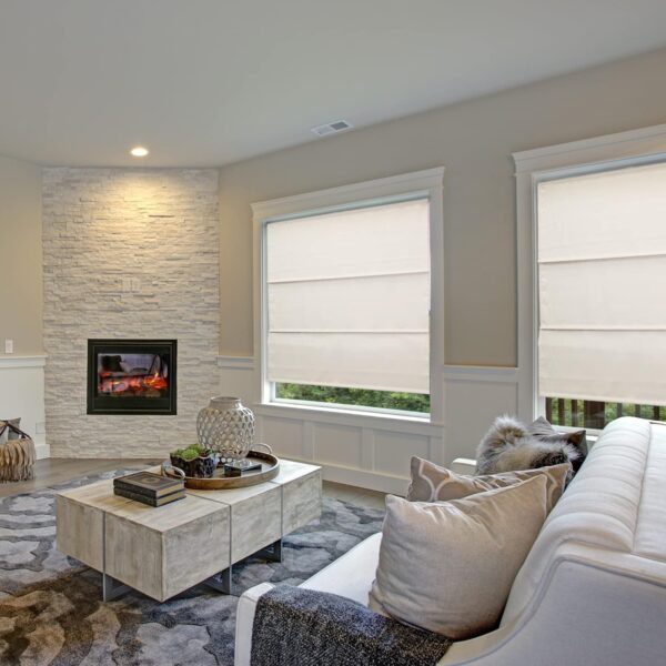 Elegant Ridgewood Cream Roman Shades for Stylish Window Treatments at Home - Image 8