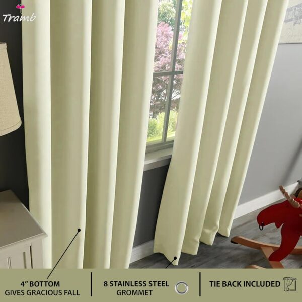 Tramb Solid Brown Polyester Blackout Curtains for Total Home Privacy and Comfort - Image 4