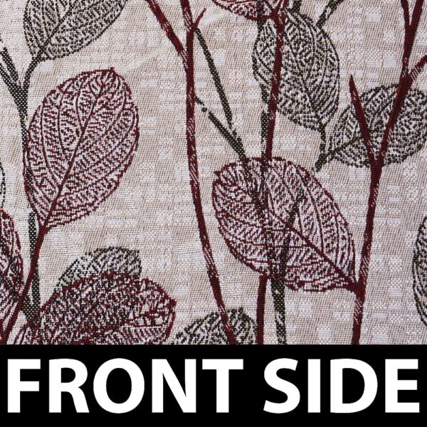 Elegant Maroon Jacquard Leaf Design Curtain for Living Rooms and Bedrooms - Image 2