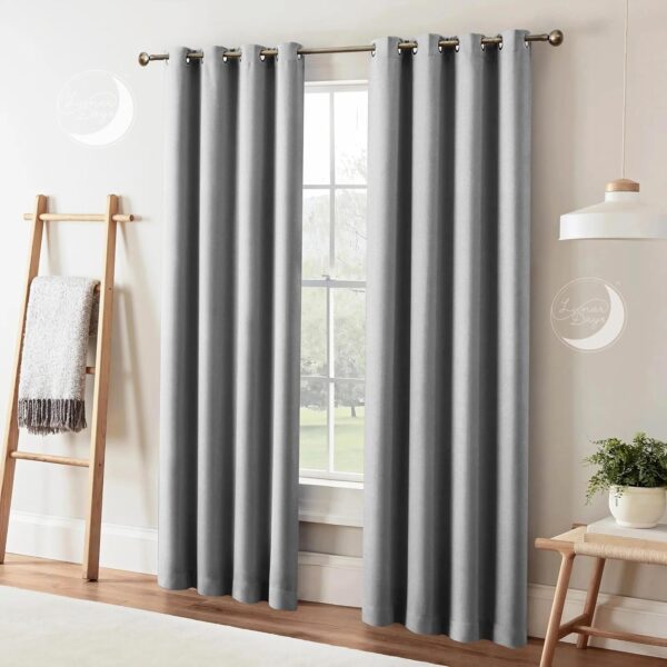 Lunar Days 7ft Blackout Curtain Set - Thermal Insulated Room Darkening Drapes - Image 3