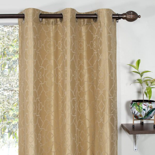 Stylish Beige Semi Blackout Curtains for Bedroom & Living Room Decor - Image 3