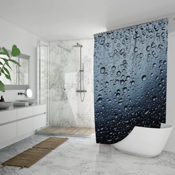 Durable Waterproof Polyester Shower Curtain - Mould Resistant & Washable Design - Image 4