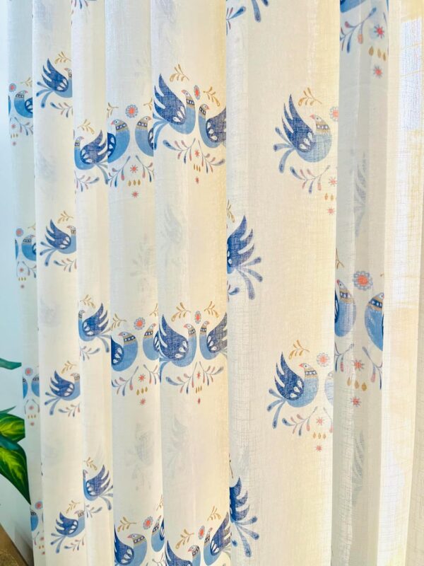 Stylish Blue Sparrows Linen Textured Sheer Curtains for Bright Spaces - Image 8