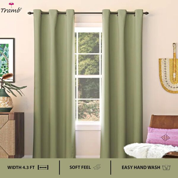 Tramb Solid Brown Polyester Blackout Curtains for Total Home Privacy and Comfort - Image 2
