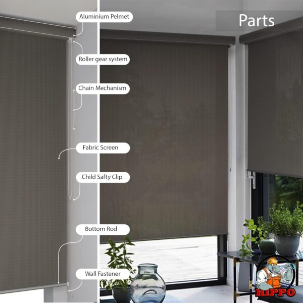 Outdoor HIPPO Roller Blinds: 95% UV Protection & Air Flow Design - Image 3