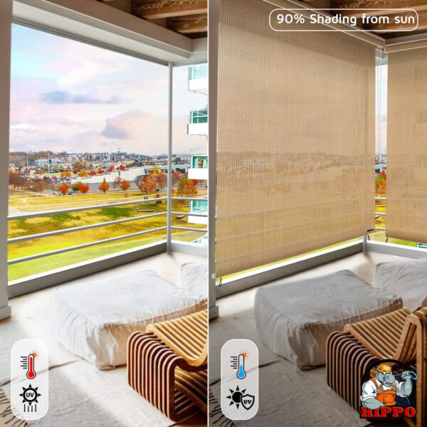 Outdoor Hippo Roller Blinds: 90% UV Protection and Airflow Design for Balconies - Image 6