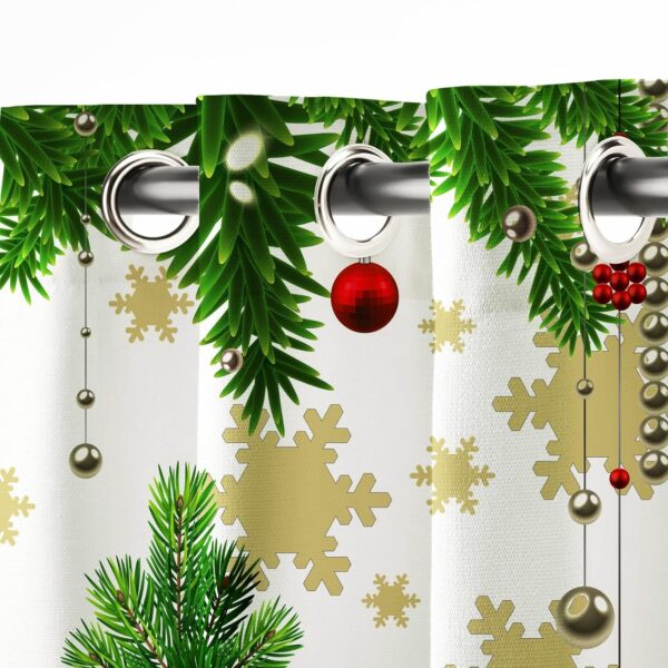 Multicolor Long Crush Curtains for Christmas - 8 ft Eyelet Set of 2 - Image 3