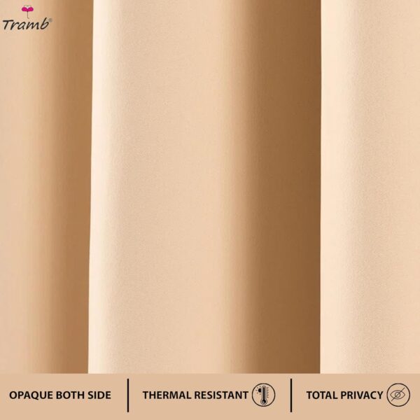 Tramb Solid Brown Blackout Curtains for Total Privacy and Noise Reduction - Image 3