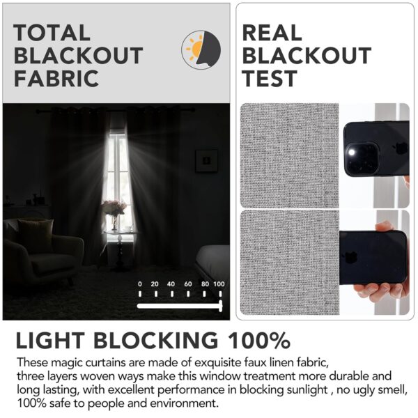 Stylish Deconovo 100% Blackout Curtains for Ultimate Room Darkening and Soundproofing - Image 5