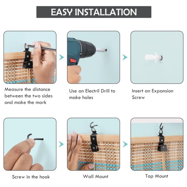 Bamboo Roll-Up Curtains for Sunlight and Dust Protection in Windows - Image 5