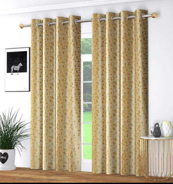 Stylish Beige Polyester Blackout Curtains for Bedroom and Living Room Decor - Image 2