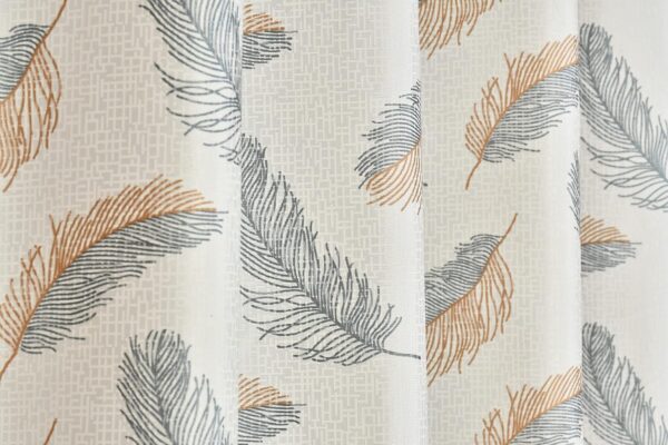 Stylish Grey Polyester Feather Curtains Set for Windows and Doors - Image 4