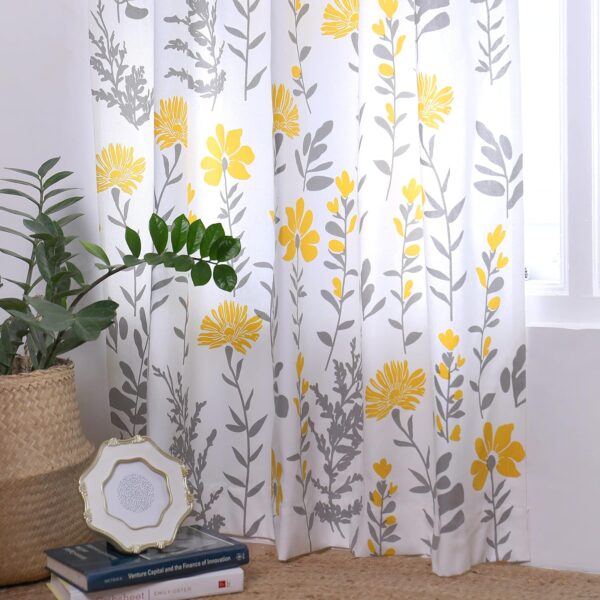 Tranquebar Cotton Curtains: Floral Print, Room Darkening, Set of 2 - Image 3