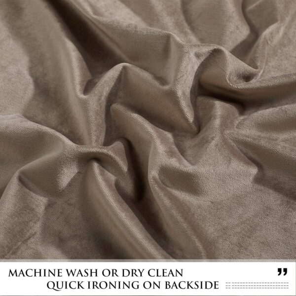 Linen Basics Velvet Taupe Curtains for Stylish Light Blocking and Privacy - Image 2