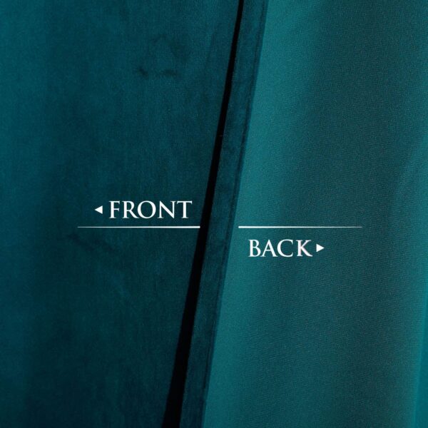 Extra Long Velvet Blackout Drapes for Bedroom and Large Windows in Teal - Image 5