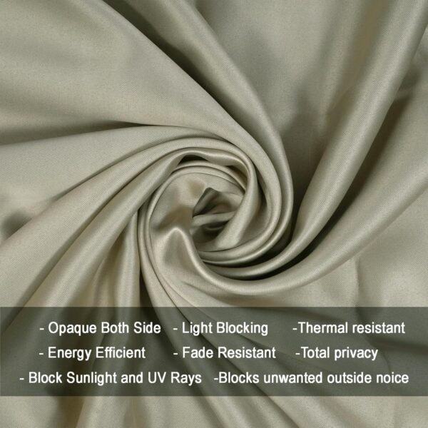 HOMEMONDE 70% Light Blocking Curtains - Heavy Polyester Blackout Drapes Set - Image 6