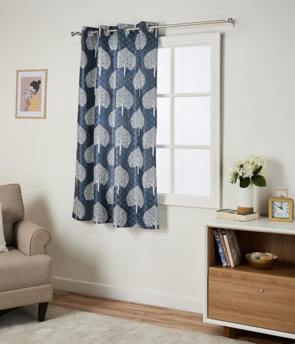 Premium Leaf Print Tab Top Curtains - Solimo Opaque, Easy Care, Set of 2 - Image 3