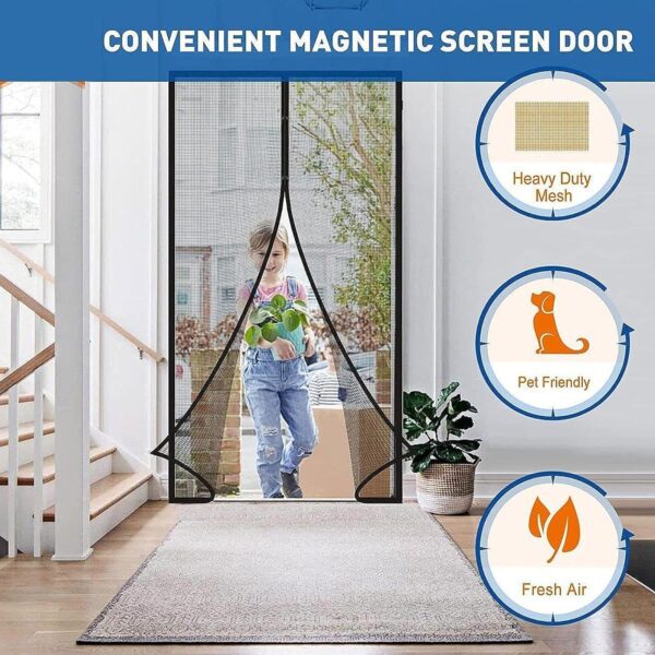 Enakshi Magnetic Door Curtain: Breathable Mesh for Sliding Doors and Patios - Image 2