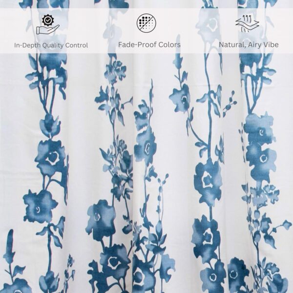 Tranquebar Floral Print Cotton Curtains - Room Darkening, Light-Filtering Set of 2 - Image 3