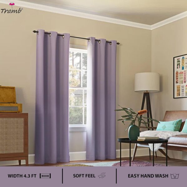 Tramb Solid Brown 100% Blackout Curtains for Ultimate Privacy and Comfort - Image 2