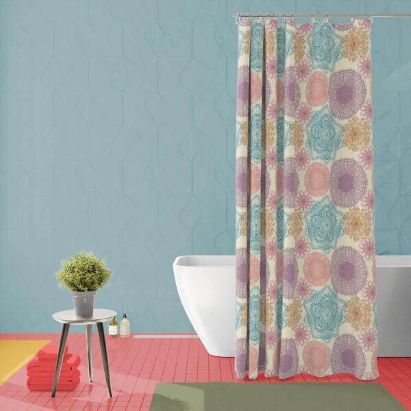 Elegant Waterproof Shower Curtain Set - ArtzFolio Floral Design 5x8 Feet - Image 3