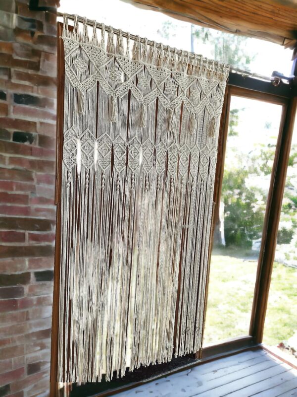 Handwoven Macrame Curtain for Boho Decor, Wedding Backdrop, Room Divider - Image 4
