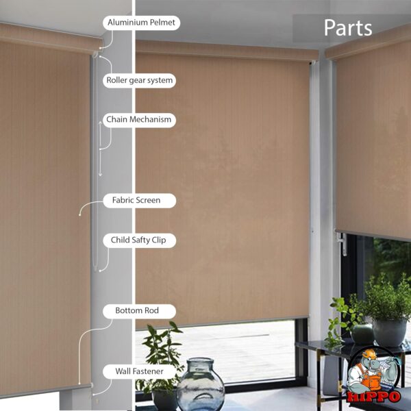 HIPPO Outdoor Roller Blind: HDPE Shade with 95% UV Protection for Balconies - Image 3