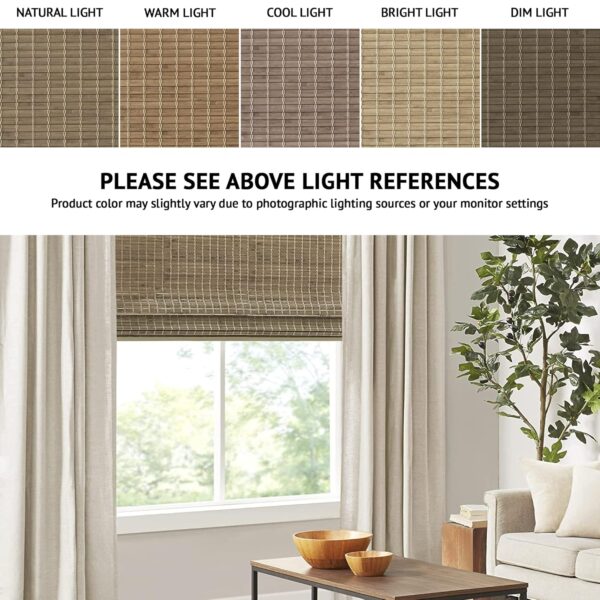 Bamboo Cordless Roman Shades: Elegant Light Filtering Window Treatment for Any Room - Image 2