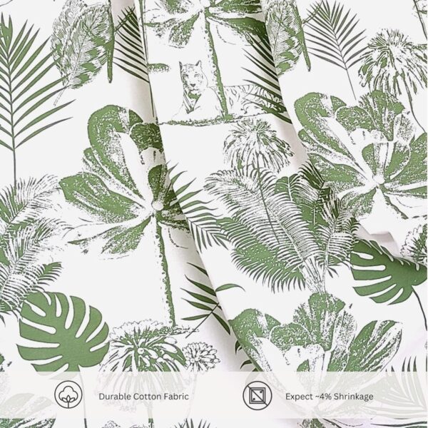 Pure Cotton Jungle Print Curtains: Room Darkening, Set of 2 (5 Feet) - Image 3