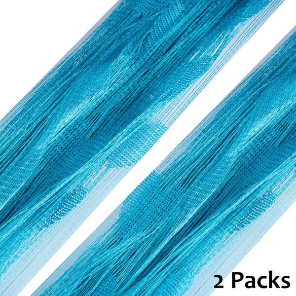 Elegant Aqua Heart String Curtains: Modern 2-Piece Polyester Home Decor - Image 3