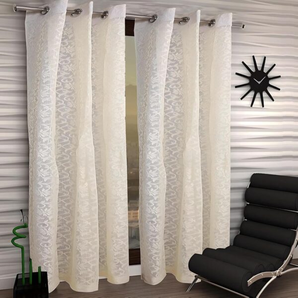 Elegant Floral Sheer Door Curtains for Living Room and Bedroom Decor - Image 4