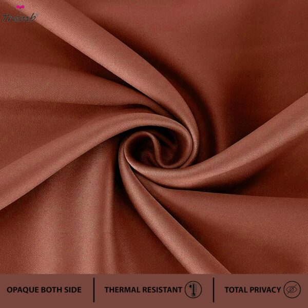 Tramb Solid Brown Polyester Blackout Curtains for Ultimate Privacy and Comfort - Image 3