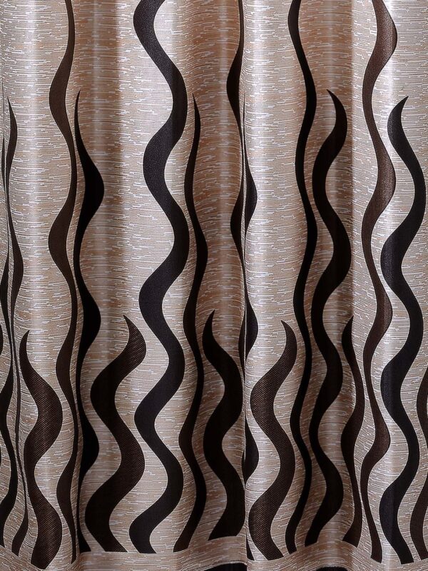 Stylish Brown Geometric Semi-Sheer Curtains for Your Home - 8 Feet Long - Image 3