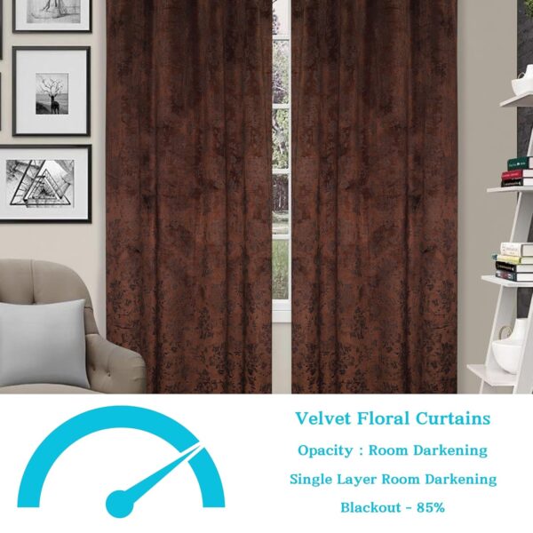 Suede Velvet Floral Curtain: 80% Room Darkening for Cozy Living Rooms - Image 6